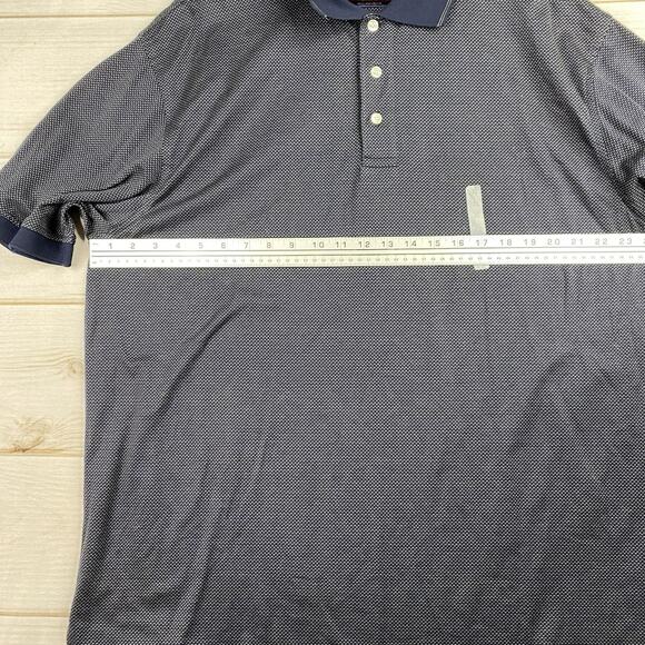 Roundtree & Yorke Polo Shirt Mens XL Blue Tan Print Golf Mercerized Cotton NWT - Picture 8 of 10